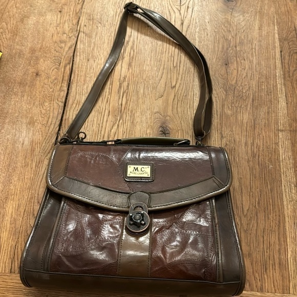 Marc Chantal Leather Crossbody Organizer Handbag Brown - Picture 2 of 9